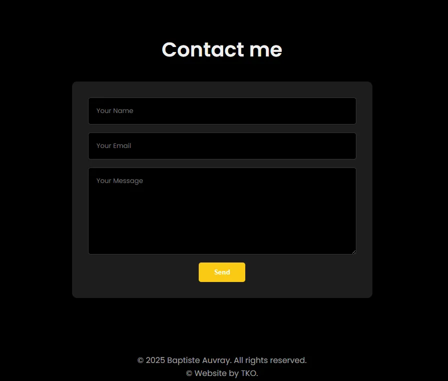 Screenshot - Formulaire de Contact
