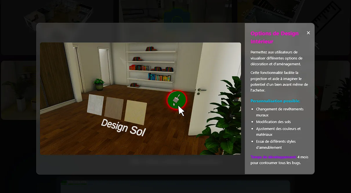 Modal description feature (on click)