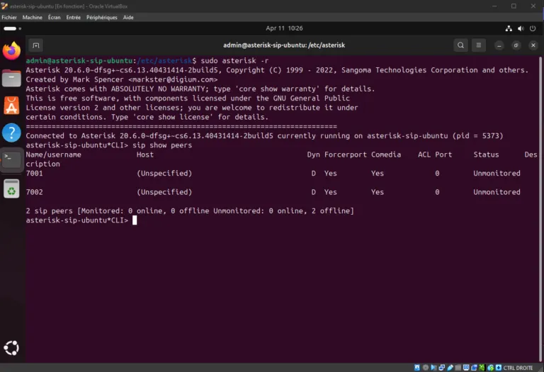 Screenshot - sip show peers