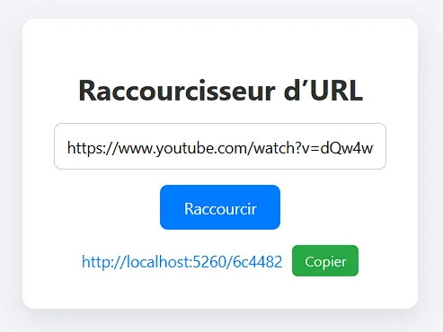 Swagger UI pour l&#x27;API du raccourcisseur